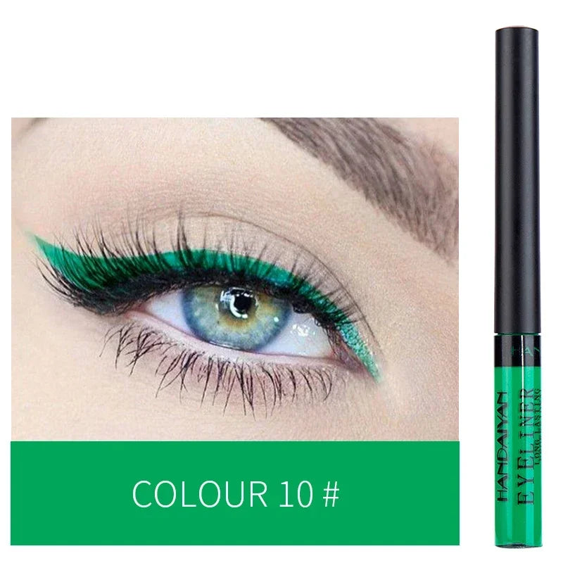 12 Colors Colorful Liquid Eyeliner Pencil Waterproof Long-Lasting  Quick-Dry No Blooming Blue Pink Eye Liner Pen Cosmetics Tools