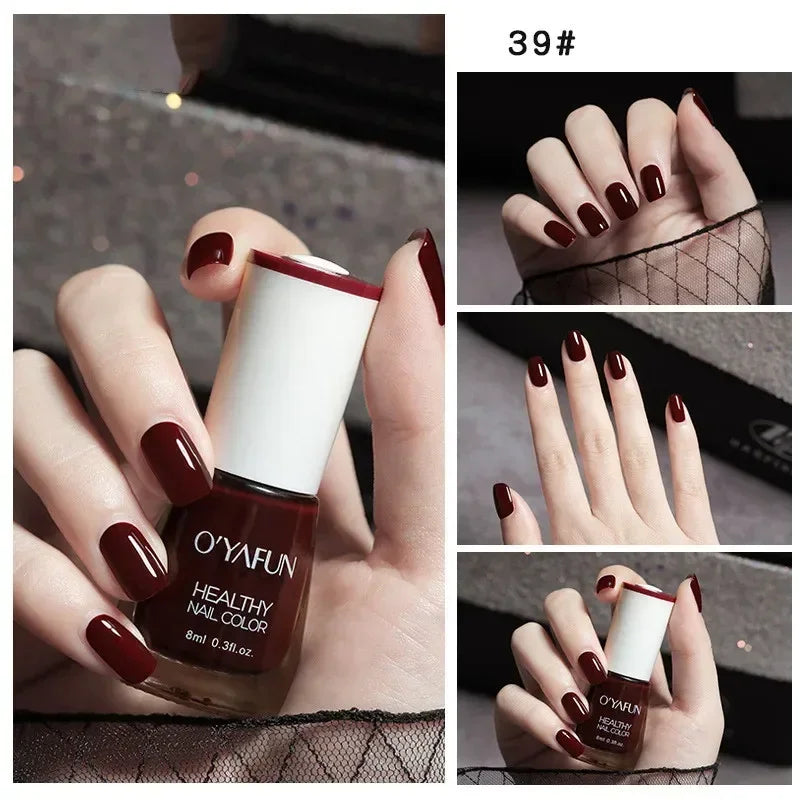 8ml Matte Waterproof No-bake Nail Polish Nail Art Tearable Quick Dry Normal Without Lamp Nail Polish Glitter Sequins UV Varnish