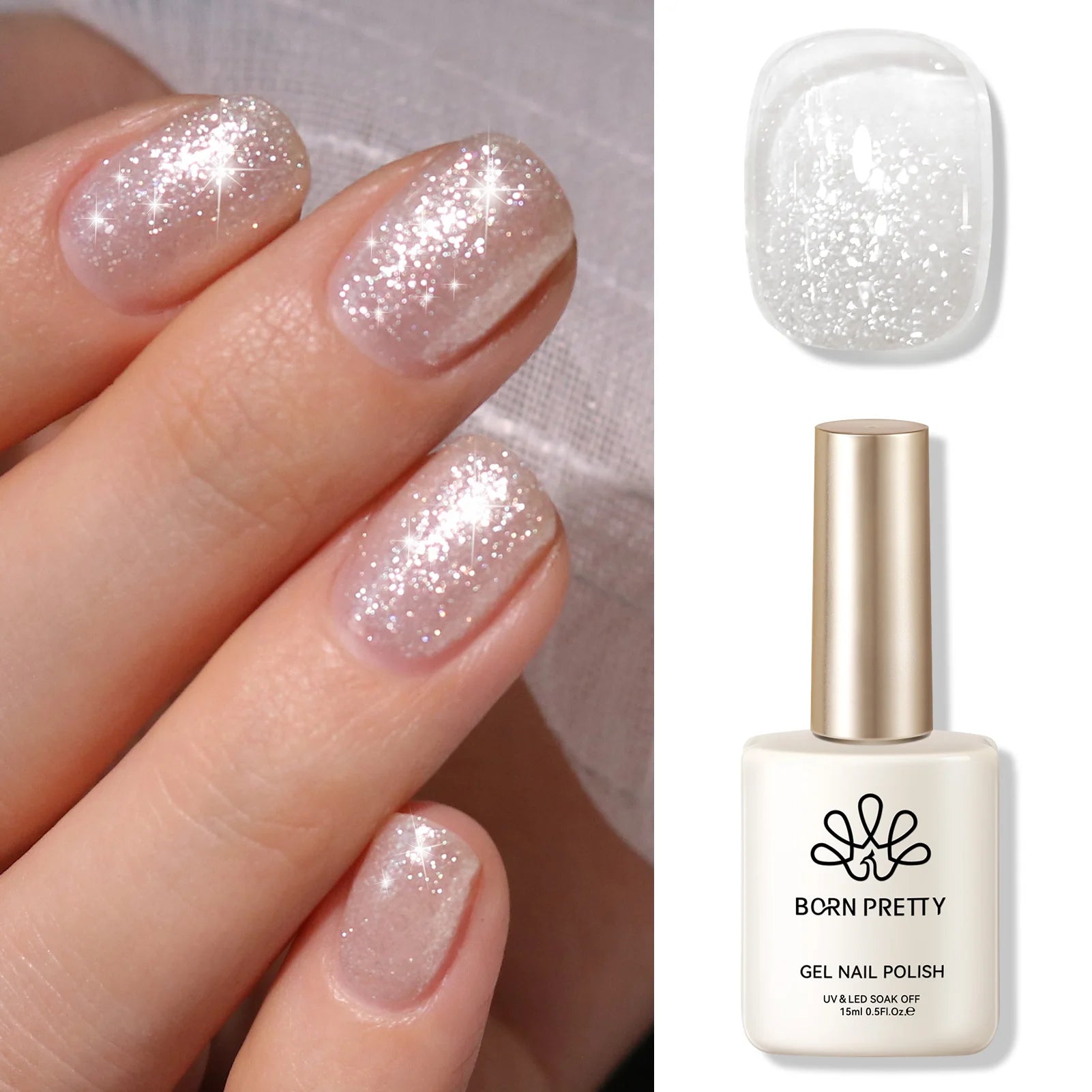 BORN PRETTY 15ml Red Cat Magnetic Gel Nail Polish Gold Glitter Shine Soak Off UV Gel Nail Art Varnish NailSupplies