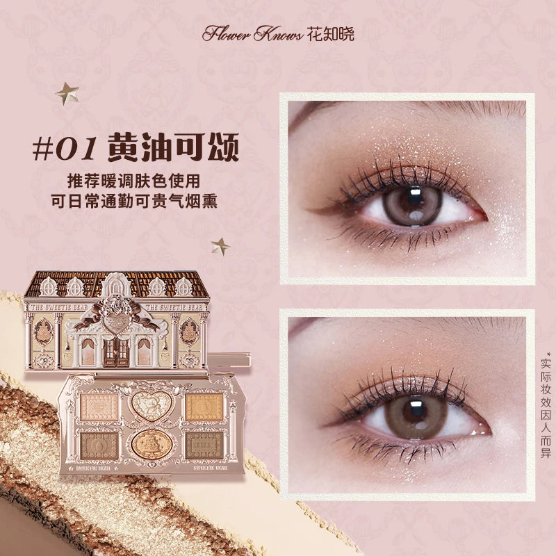 Little Angel Flower Knows Eyeshadow Palette Eye Glitter Make Up Palette Long Lasting 9 Color Eye Shadow For Girl And Women