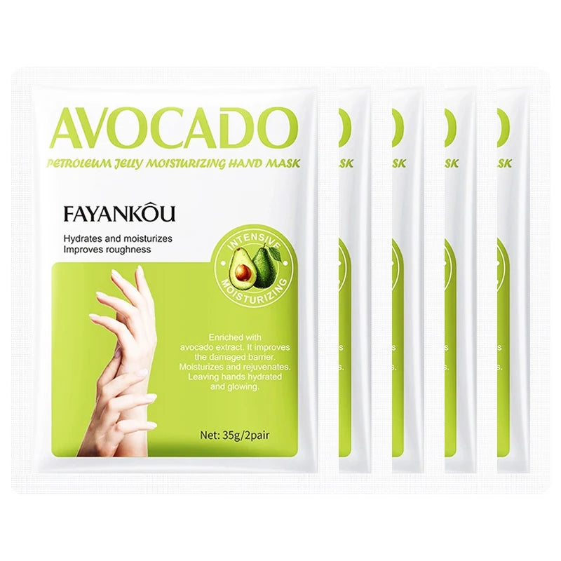 1/3/5 Pairs Avocado Moisturizing Hand Mask Hands Remove Dead Skin Rejuvenating Anti-aging Hydrating Hand Skin Care Products