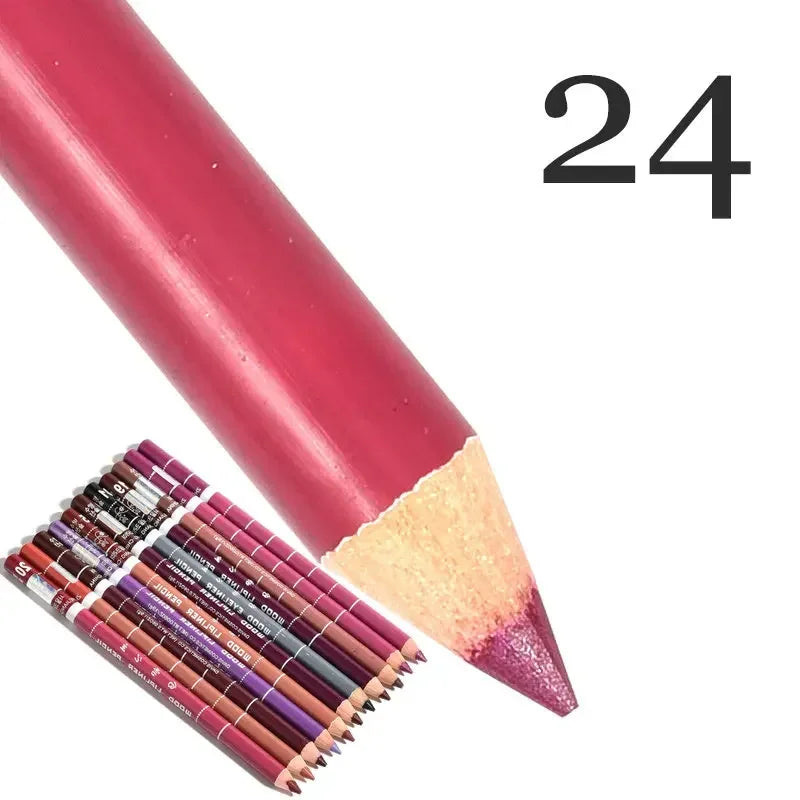 28Color Antifouling Lip Liner Professional Lipstick Pen Precise Waterproof Lip Outline Pencil Lip Makeup Lasting Eyeliner Creamy