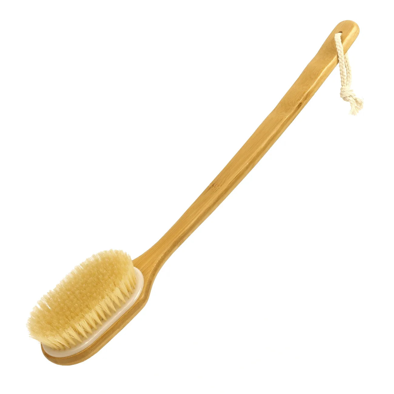 Shower Brush with Soft and Stiff Bristles, Long Handle Back Scrubber Body Exfoliator for Wet or Dry Brushing
