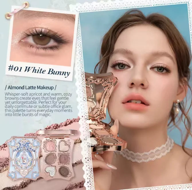 Flower Knows Chocolate Shop Highly Pigmented Eyeshadow Palette Shimmer Matte Glitter Long Lasting Vegan Eye Shadows Cruelty-free