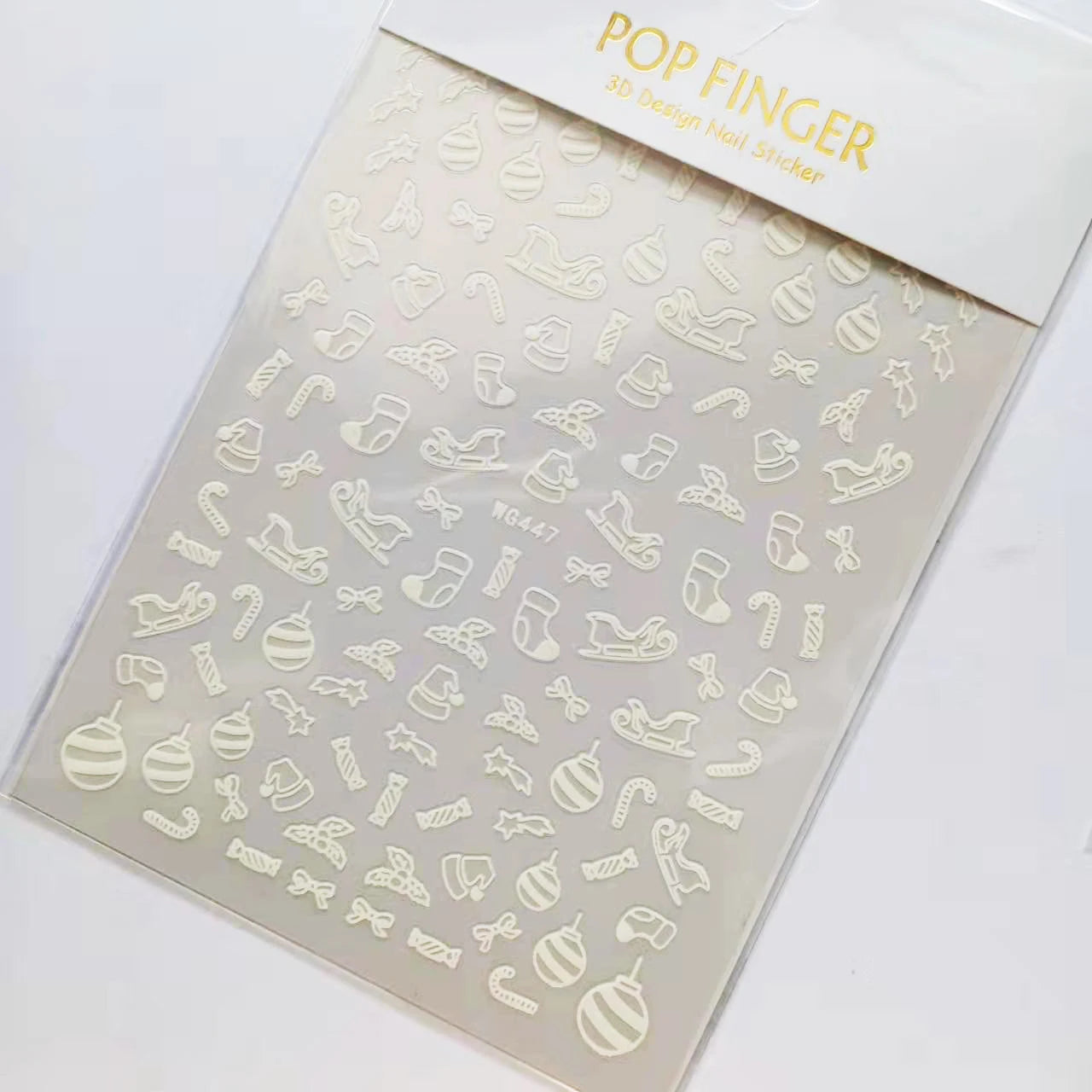 Sliver Bronzing 3D Christmas Nail Art Decoration Sticker Sparkly White Colorful Glitter Geometry Snowflake Winter Slider Foil