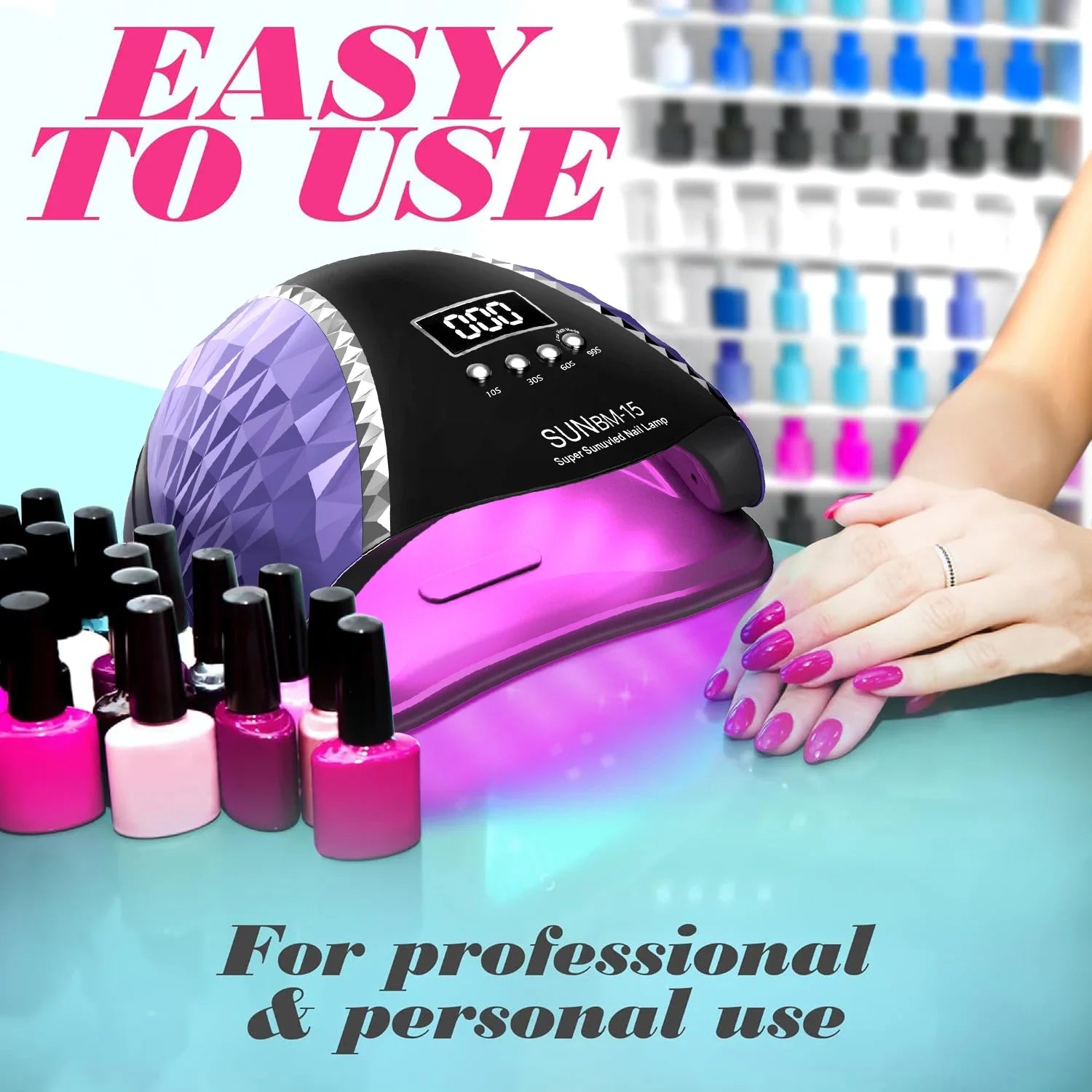 DianaBeauty UV LED Nail Lamp 66 LEDs 280W Nail Dryer for Gel Polish Curing with Automatic Sensor 4 Timer Setting Nail Art Tools