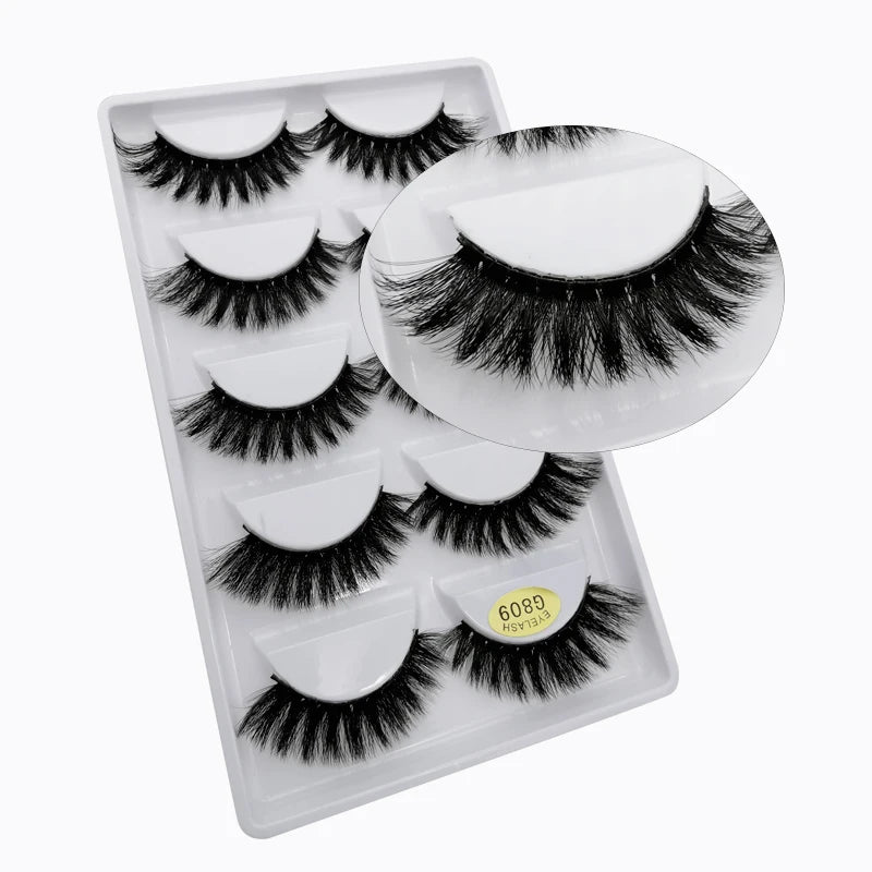 3/5 Pairs 3D Faux Mink Hair Soft Eyelashes Natural Thick Long False Eyelashes Dramatic Fake Lashes Handmade Eyelashes Faux Cils