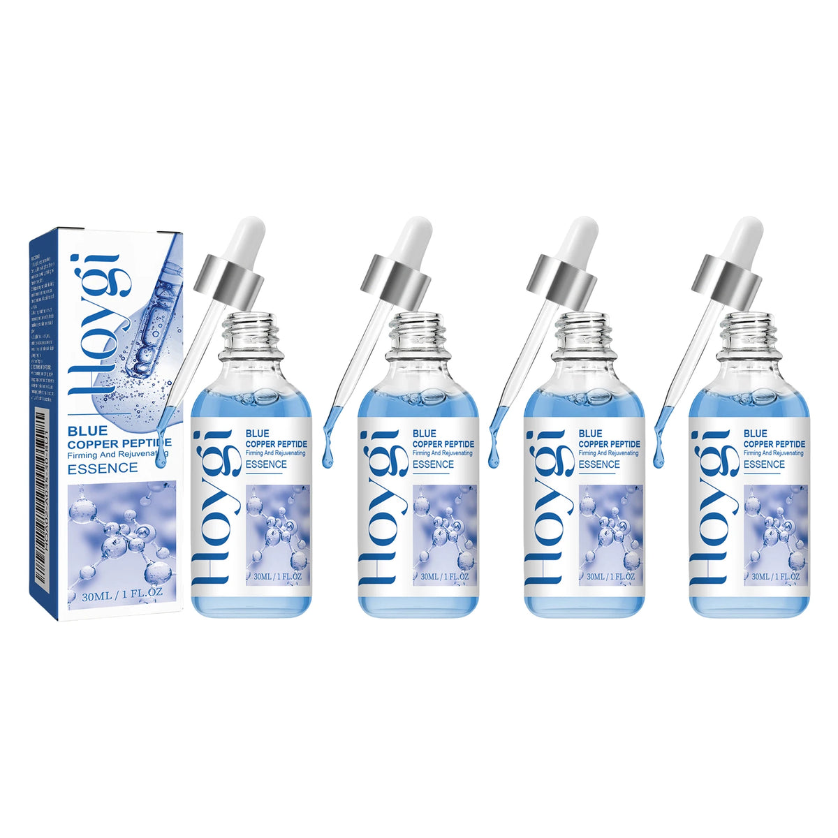 Hoygi Blue Copper Peptide Firming Serum for All Skin Types Collagen Boost Repair Hydrating Fast Absorbing Non-Irritating