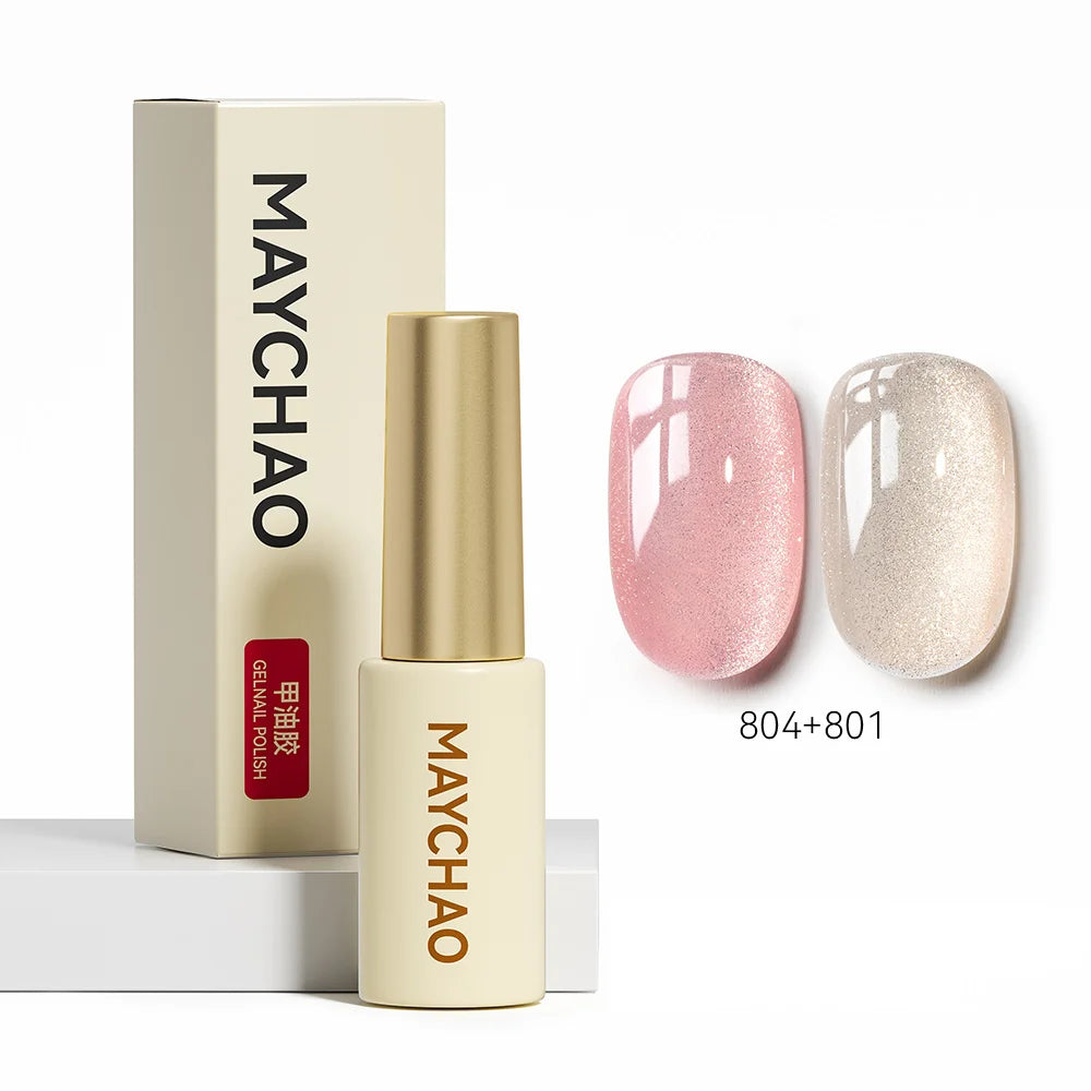 MAYCHAO 5ML Gel Nail Polish 9D Laser Diamond Glitter Cat Eye Gel Semi-Permanent Soak Off UV LED Gel Nail Manicure Tools Nail Art
