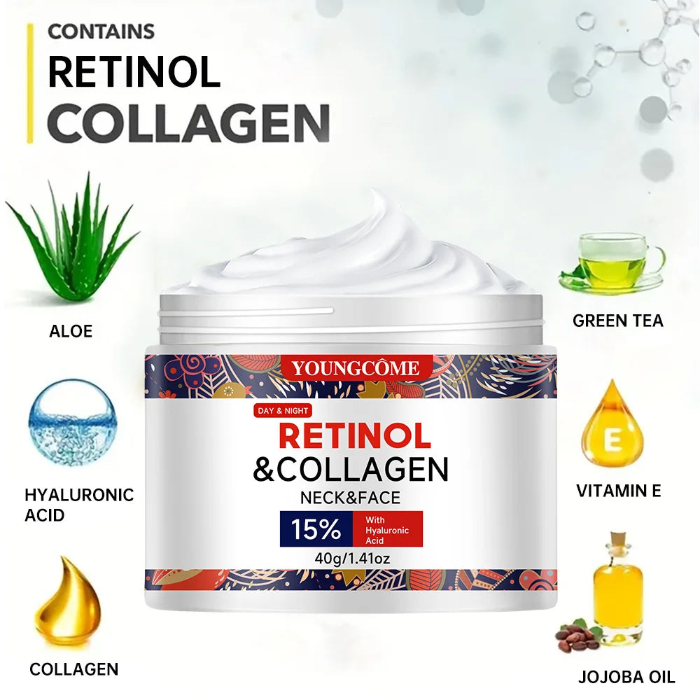 Face Skin Care Cream Collagen Retinol Anti-Wrinkle Acne Treatment Moisturizing Shrink Pores Whitening Dark Spots Cream