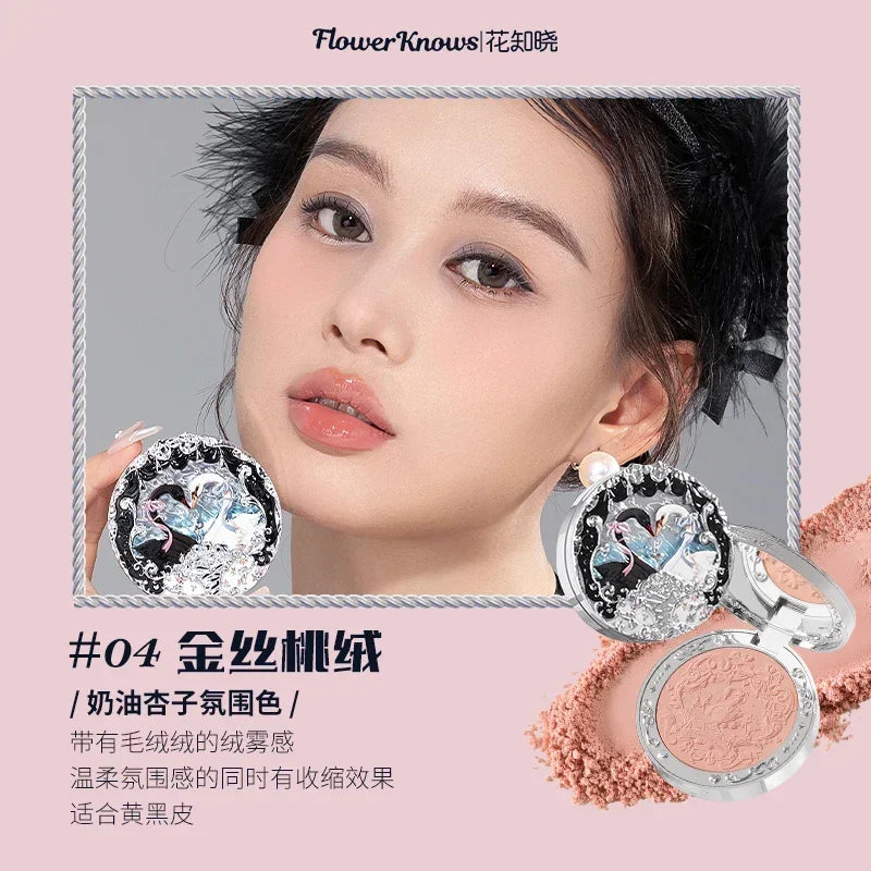 Flower Knows Swan Ballet Setting Rose Scent Loose Powder Makeup Matte Finishing Oil Control Setting Powder Make-up For Women