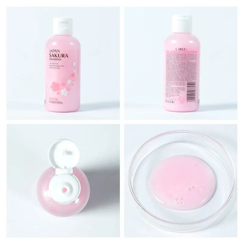 LAIKOU Sakura Shampoo Hair  Nourishing Repair Damaged  Anti Dandruff Oil Control Shampoos Cleansing Care  Refreshing Fluffy ﻿