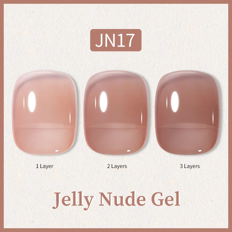 BORN PRETTY 10ml Glitter Pink Nude Jelly Nail Gel Polish Varnis Semi-permanent Sheer Translucent UV LED Soak Off Gel Polish