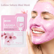 Laikou Sakura Clay Mask Trial Size Hydrating Deep Cleansing Pore Minimizing Brightening Face Mask Skin Care Product Mud Mask 5g