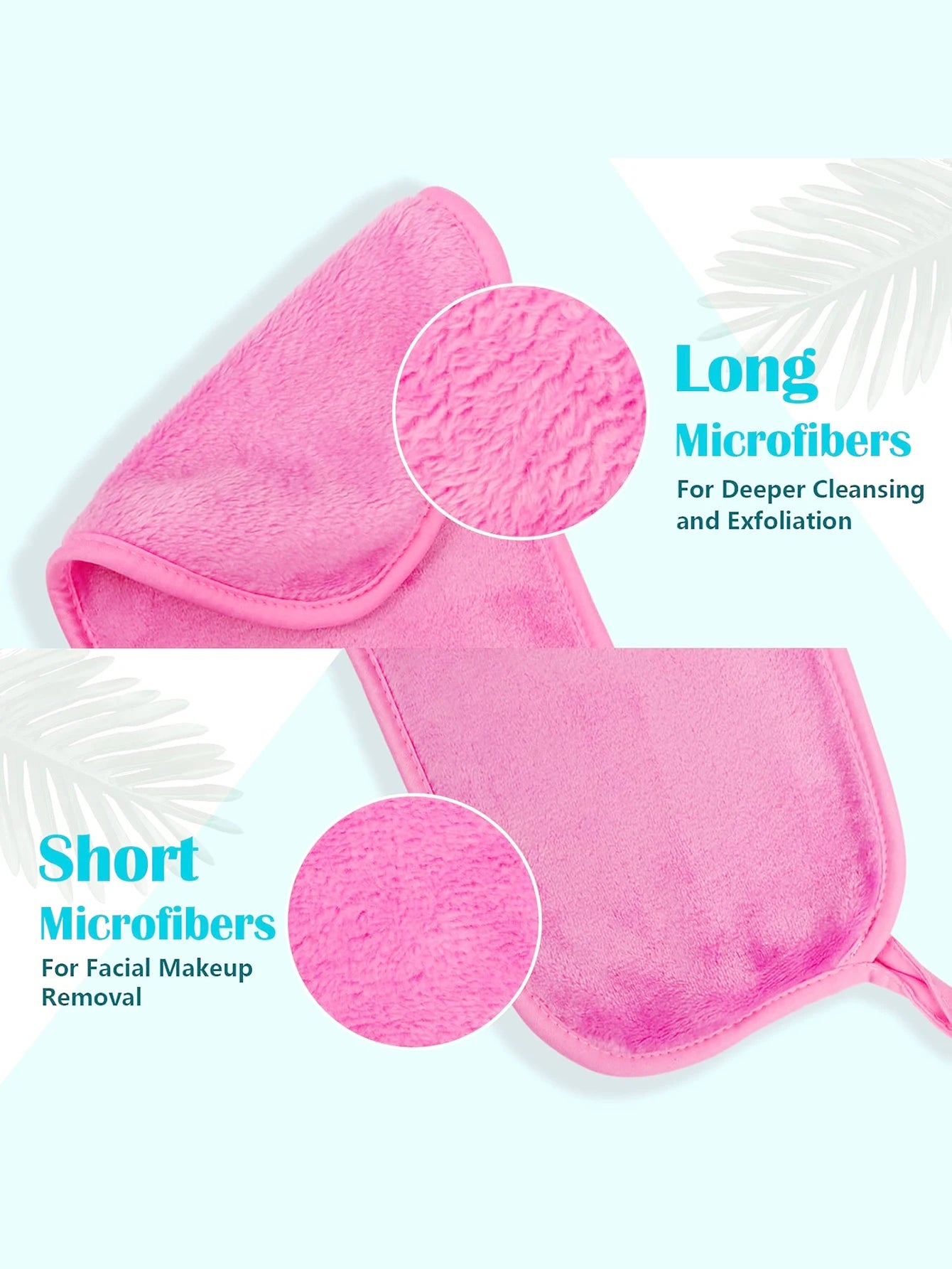 1020 Long Bandage Cleaning Wipes 6Pcs, Machine Washable, Reusable Makeup Remover Tools, Suitable for All Skin Types