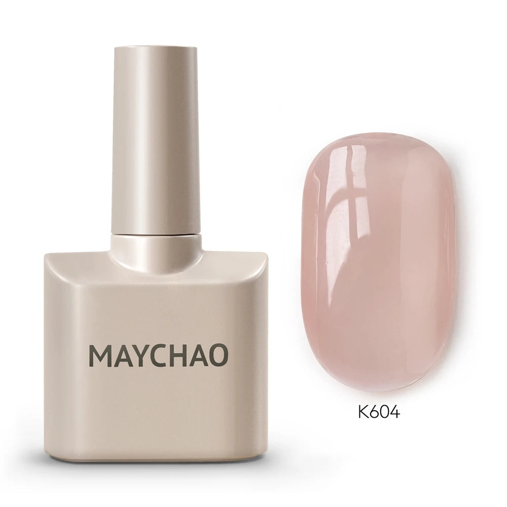MAYCHAO Cherry Red Gel Nail Polish 12ml Glossy Semi Permanent Soak Off UV LED Frosted Gel Nails Base Painting Varnish