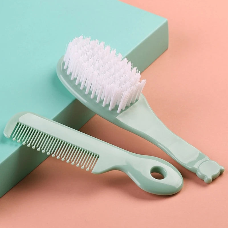 Baby Hair Brush & Comb Set Children Hair Brush Soft Nylon Bristle Cradle Caps Hair Brush for Toddler Infant  Massage