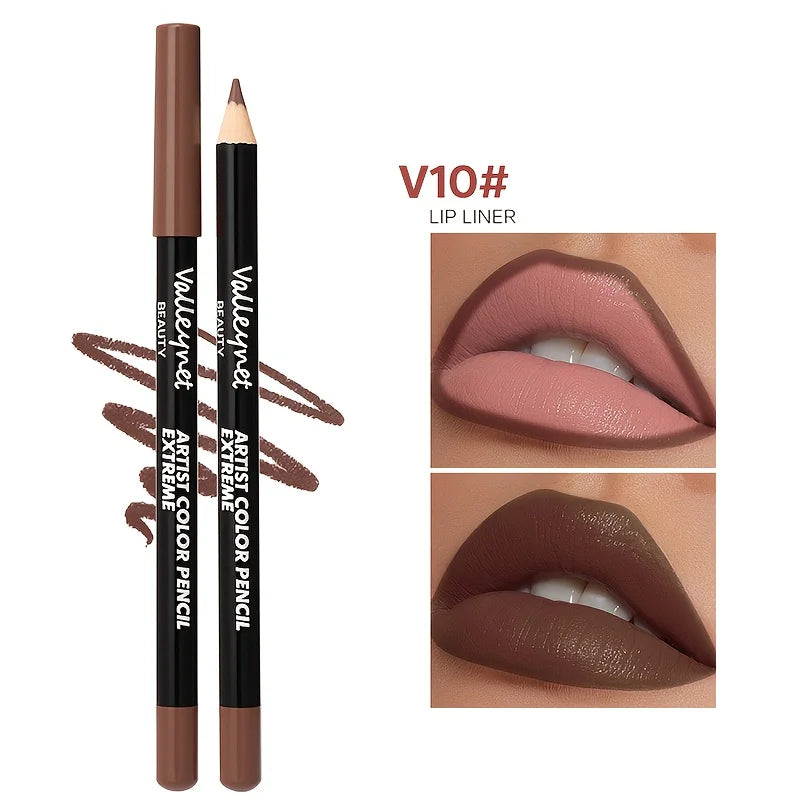 Matte Lip Liner Pencil,Creamy High- Lip Liner Crayon,Waterproof Smudge-Proof Non-Stick ,Long Lasting Matte Finish,Easy to Use