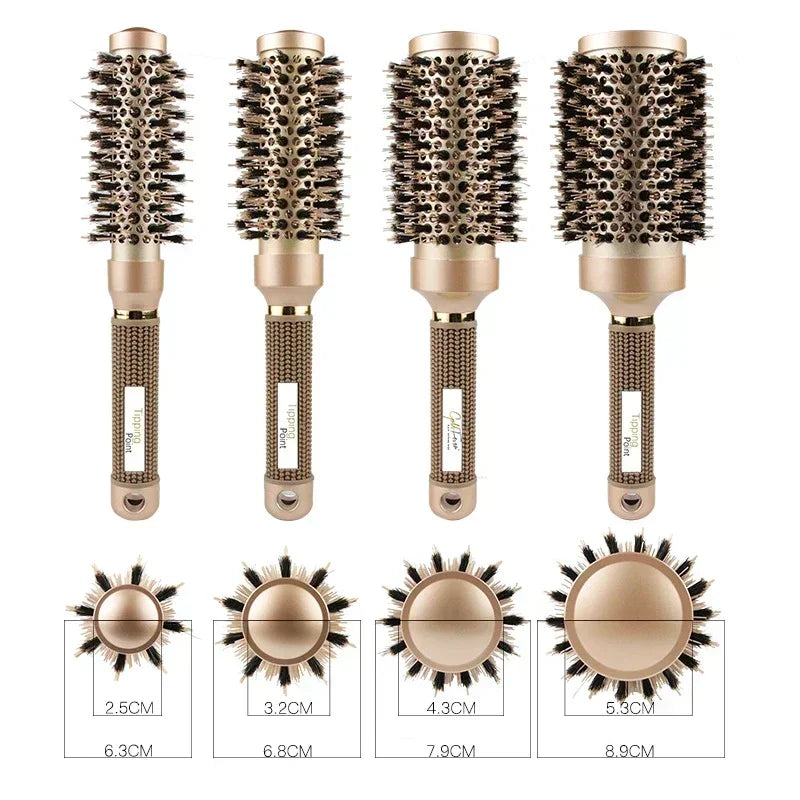 4 Sizes Professional Salon Styling Tools Round Hair Comb Hairdressing Curling Hair Brushes Comb Barrel Comb