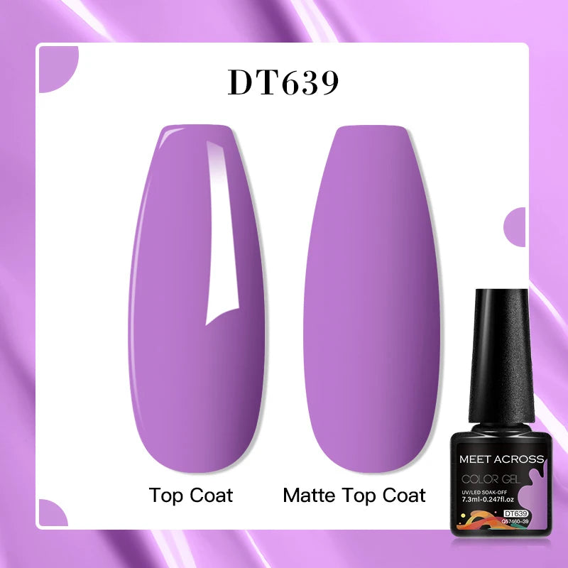 MEET ACROSS 7ml Red Blue Green Metallic Gel Nail Polish Super Bright Mirror Effect Semi Permanent LED UV Gel Nail Art Varnish