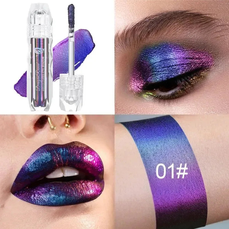 Chameleon Liquid Eyeshadow Pearl Monochrome Metal Lipgloss Shimmer Pigment Glitter Eyeshadow Lipstick Shine Diamond Eye Makeup