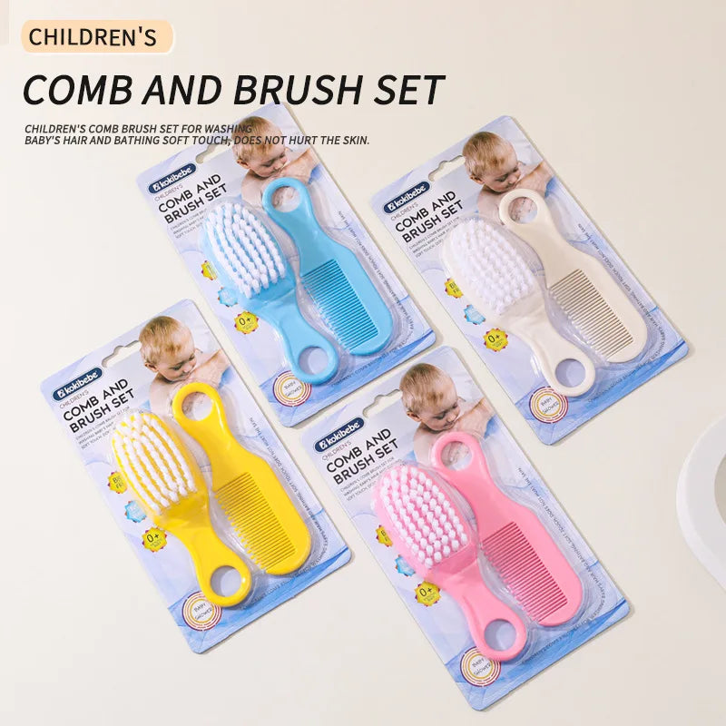 Newborn Safe Comb Brush Set: Gentle Grooming Kit for Baby Head Care, Anti-Cradle Cap with Massage Function, Bristles for Infants