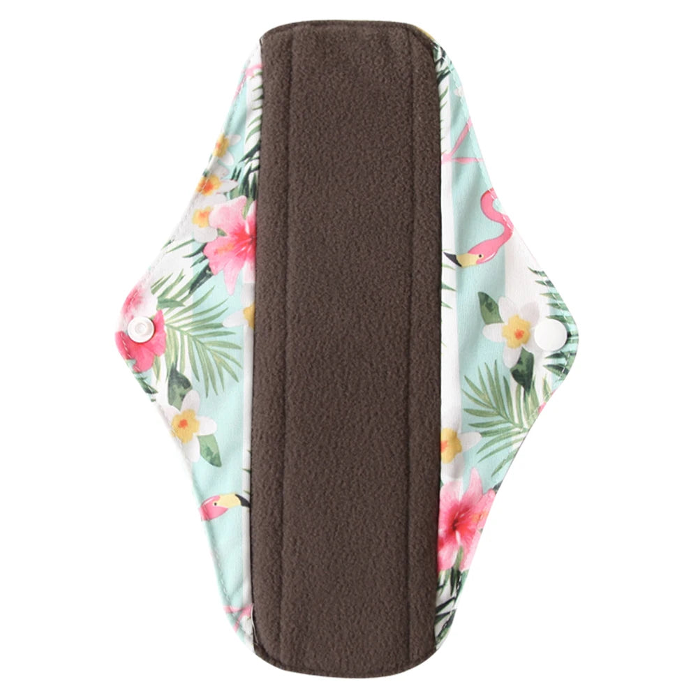 Ohbabyka Panty Liner Cloth Menstrual Pad Mama Sanitary Reusable Soft Washable Charcoal Period Napkins