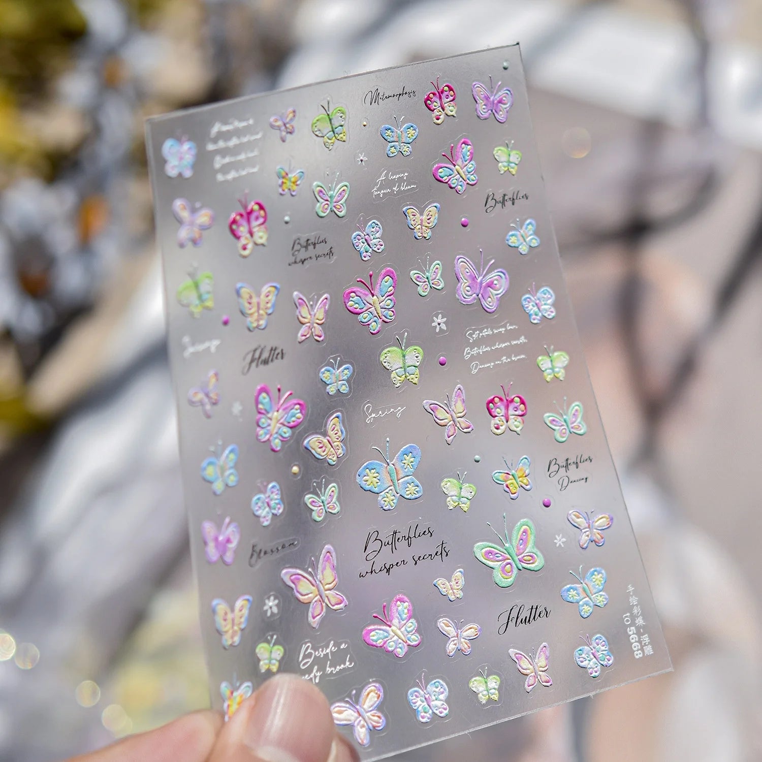 1pcs 5D Colorful Fish Starfish Coral Seaweed Shell Bubbles Ocean Nail Art Stickers Clear Jelly Tropical Fish Embossed Nail Decal