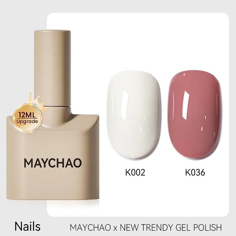 MAYCHAO 12ml Gel Nail Polish Set Professional Salon Nail Art Gels Varnish UV LED Semi Permanent Nail Lacquer Nail Supplies