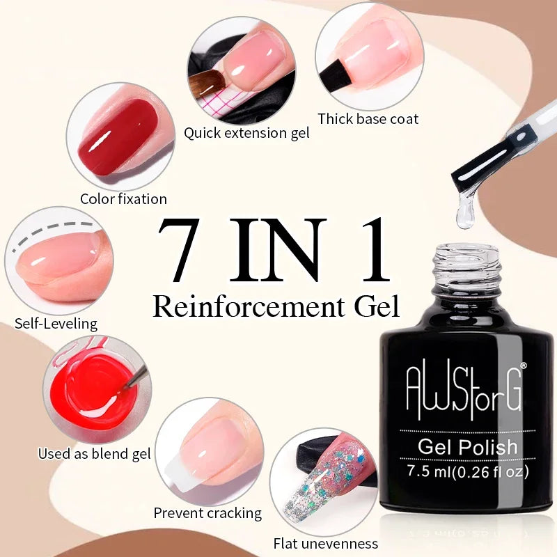 AWStorG Intense Rainbow Cat Eye Gel 5ml Holographic Laser Magnetic Nail Gel Soak Off UV LED Gel Polish Shiny Rainbow Manicur