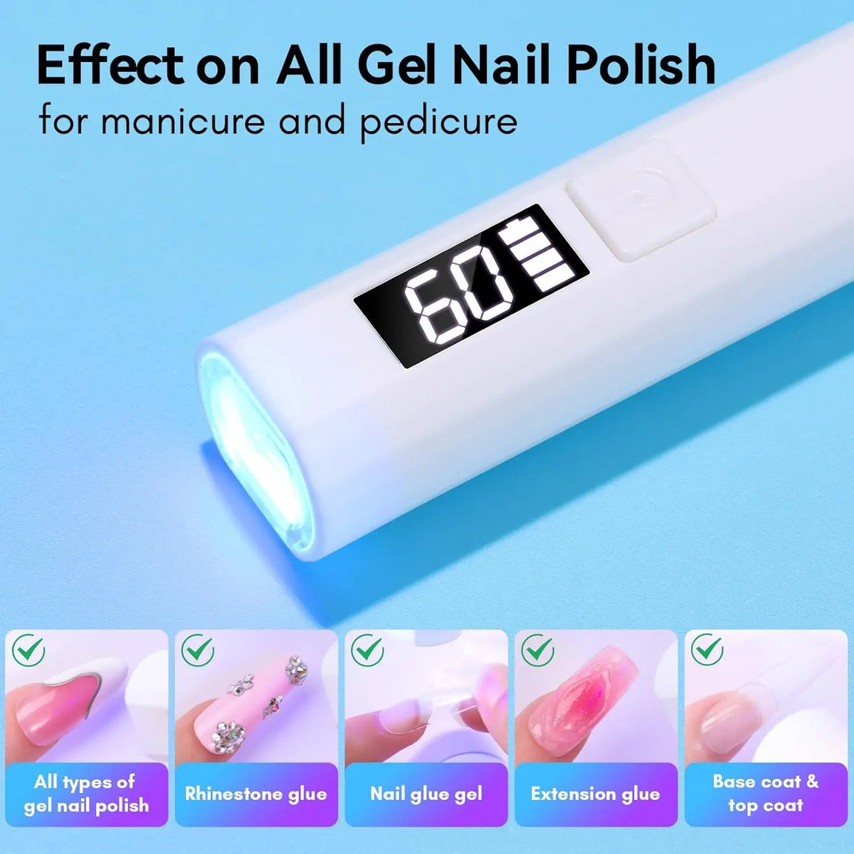 Makartt UV Light for Gel Nails: Handheld Mini UV LED Nail Lamp Portable Lumière Nail Dryer for Curing Gel Polish Nail Glue