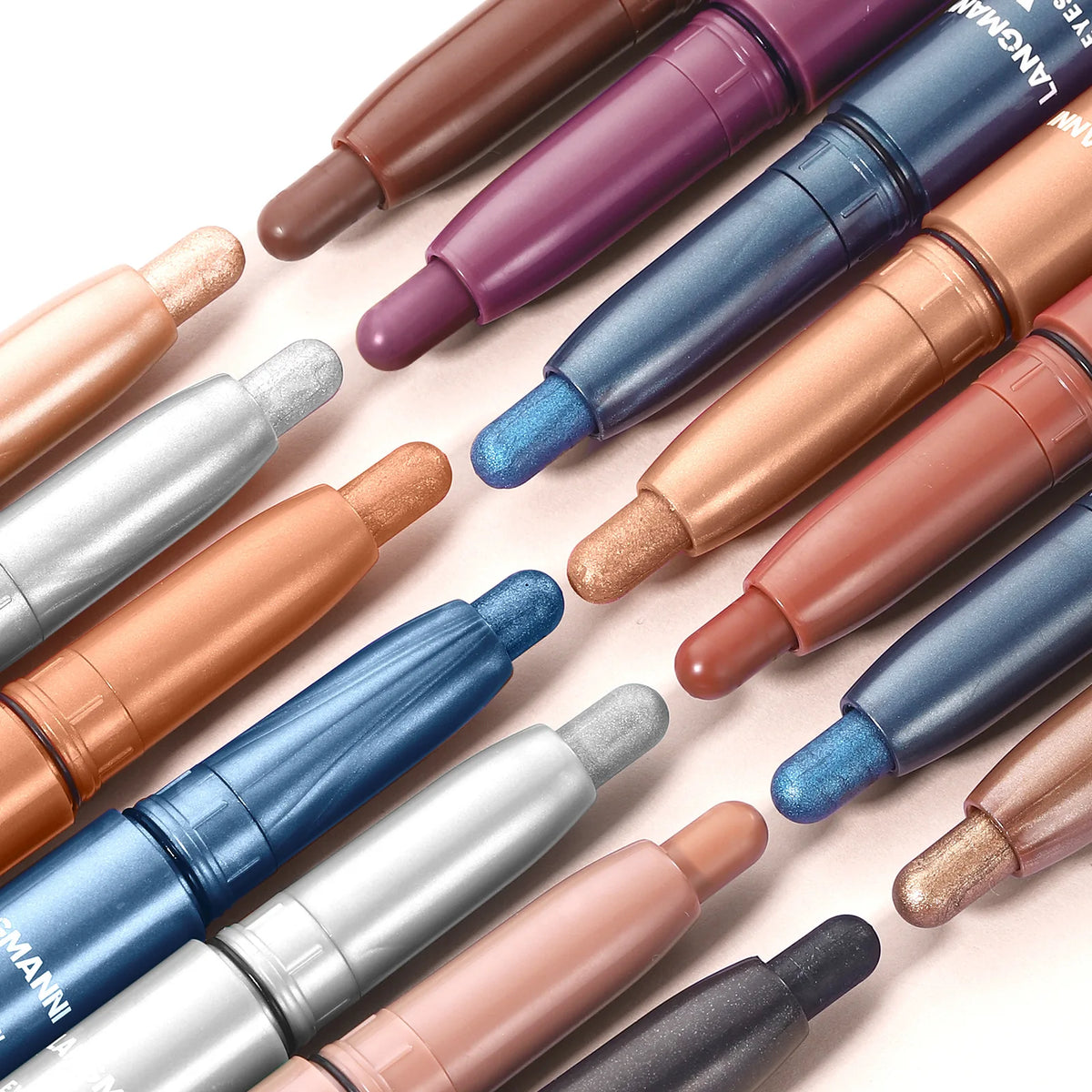 Multi Color Matte Pearlescent Eye Shadow Stick, Eyeliner Pen And High Light Pen, Smooth And Natural Color