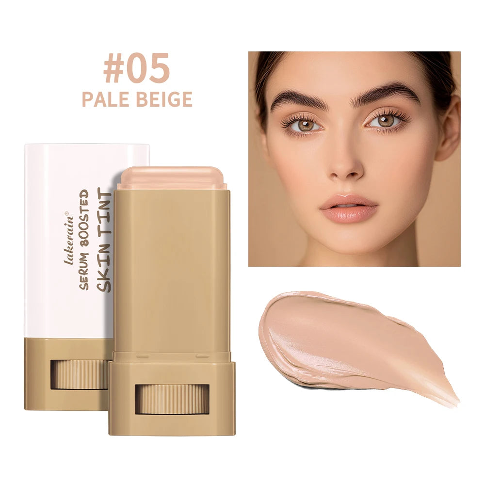 Skin Tint Foundation Stick 6 Colors Balm Serum Boosted Smooth Plumper Hight Coverage Travel Bronze Foundation Stick Makeup