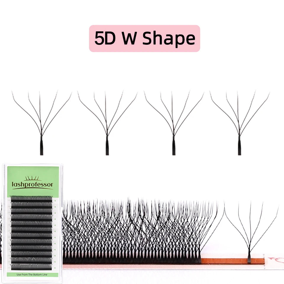 NEW Brown 3D Fairy W-Shaped Eyelash Extension Brown 4D Hand Woven Lashes Premade Fans 2D 5D Clover Eyelash 3D Fairy Spike Lashes