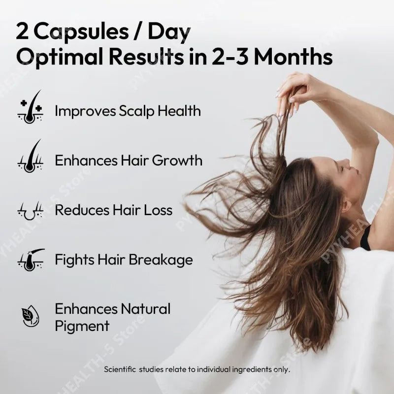 HairGrowth Supplement – Fast Hair Regrowth for Thicker, Fuller Hair Black Sesame Extract HairLoss Support for Women & Men