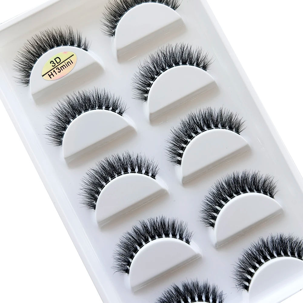 Transparent 3D Mink Eyelashes, Natural Clear False Eye Lashes, Soft Invisible Eyelash, Wispy Makeup Faux Cils, H13 X08, 5 Pairs