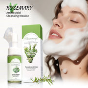 Rosemary Essential Oil Facial Cleanser Mousse Refreshing and Oil Controlling Soft Silicone Brush Head Deeply Cleans Facial Skin