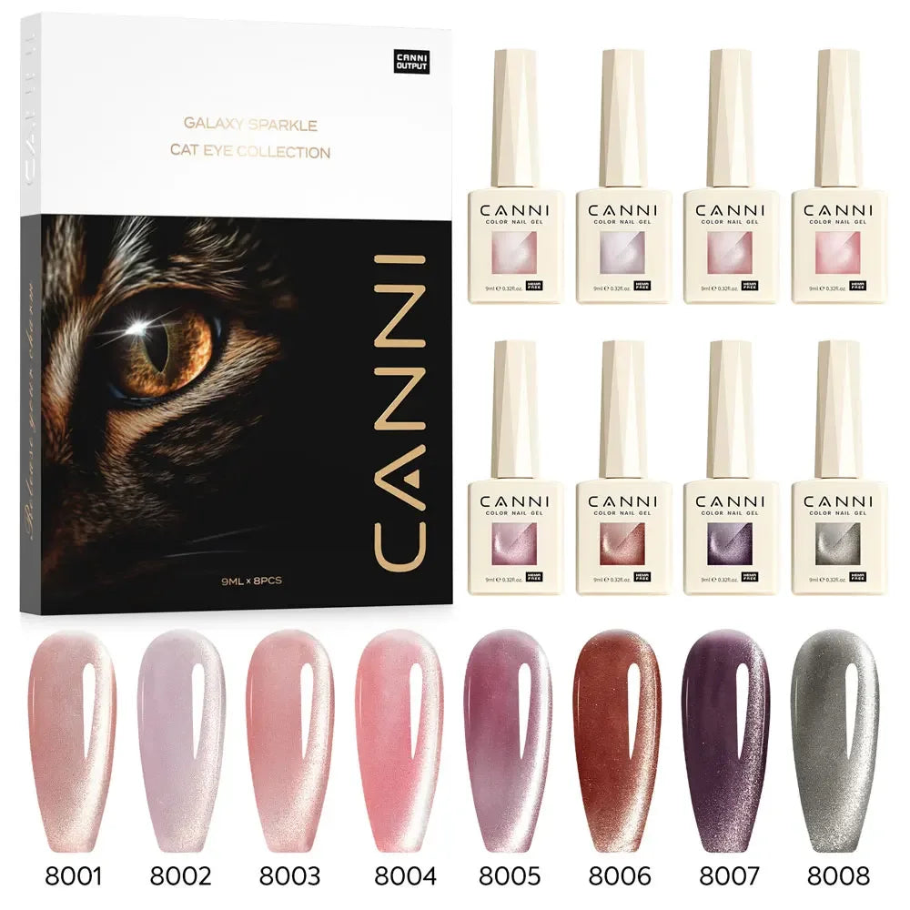 CANNI HEMA FREE TPO FREE 9ml Glitter Silver Cat Magnetic Gel Nail Polish Galaxy Diamond Full Coverage Pigmented Gel for Nail