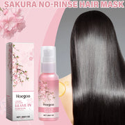 Cherry Blossom Leave In Hair Mask With VE For Dry Damaged Hair Shine Frizz Control Lightweight No Rinse Formula Sakura Scent