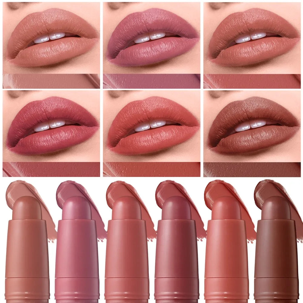 Smooth Matte Lipstick - Long-Lasting, Moisturizing, and Easy to Apply Lip Glaze with Rotating Pen Design - Waterproof Lip Makeup