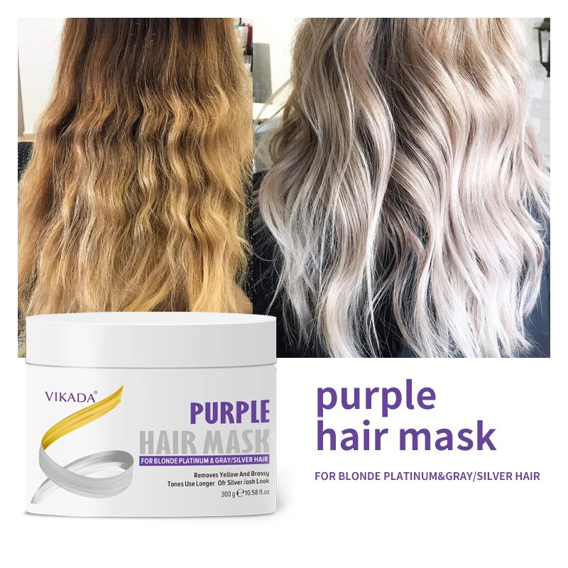 Gray Color Fixing Hair Mask Shampoo Cover Gray Hair Fade Yellow After Bleach Hair Shampoo Non-irritating Purple Shampoo Blonde