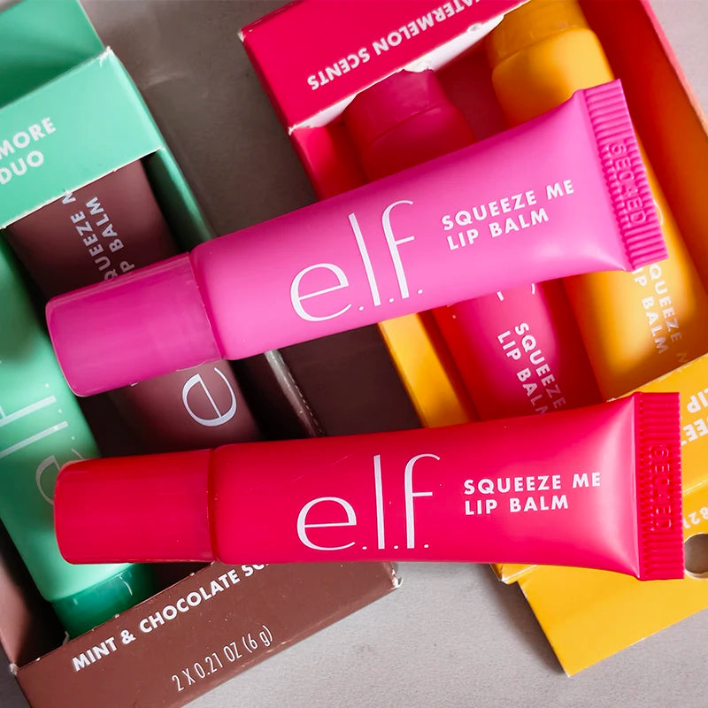 Hot Brand Elf 2Pcs Duo Set Mango-Watermelon Mint-Chocolate Bubblegum-Cherry Lip Balm Lasting Moisturizer Lip Gloss Cosmetics