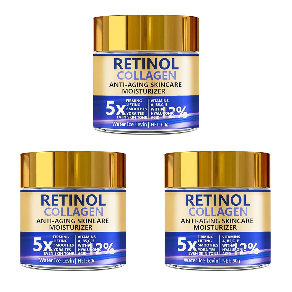 Retinol Collagen Anti Aging Face Cream Moisturizer 60g 5X Firming Lifting Cream with Hyaluronic Acid, Smooth Hydrate Skin Care
