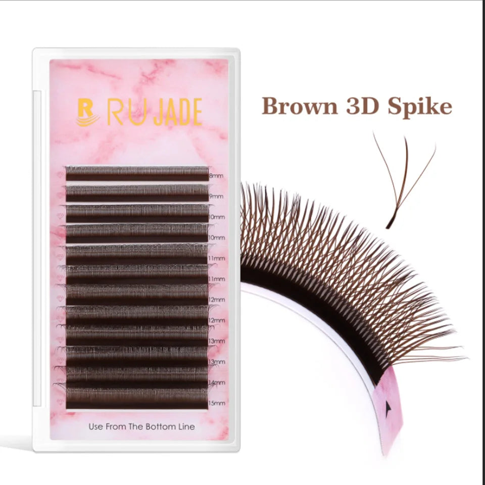 NEW Brown 3D Fairy W-Shaped Eyelash Extension Brown 4D Hand Woven Lashes Premade Fans 2D 5D Clover Eyelash 3D Fairy Spike Lashes