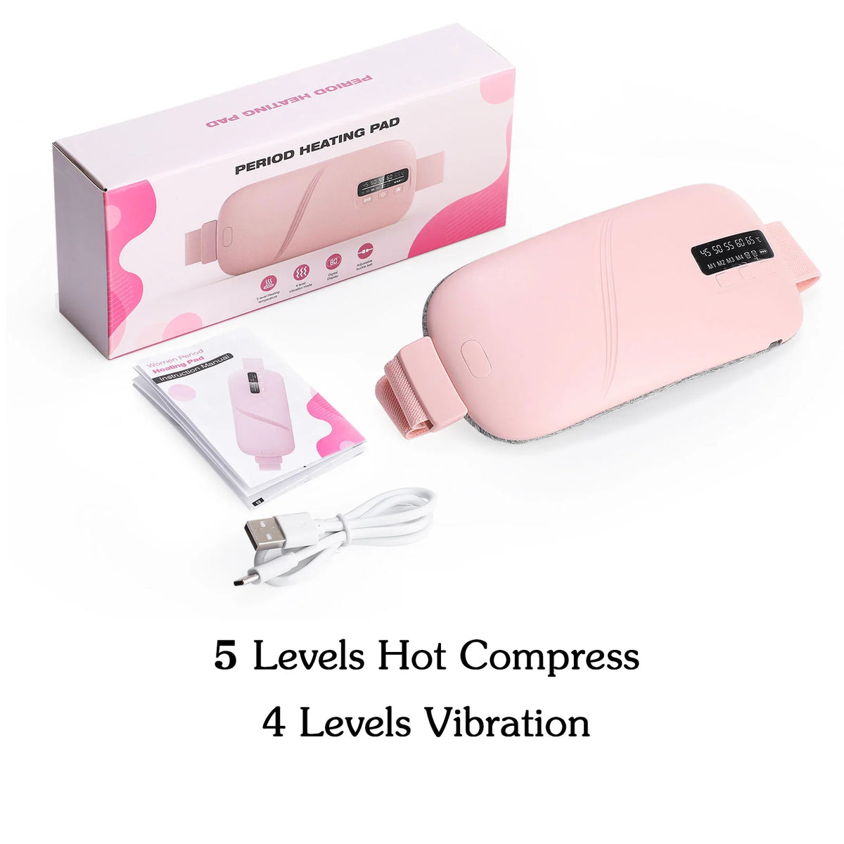 Electric Menstrual Heating Pad Portable Women Period Cramp Massager Warming Palace Belt Heated Waist Massager for Female