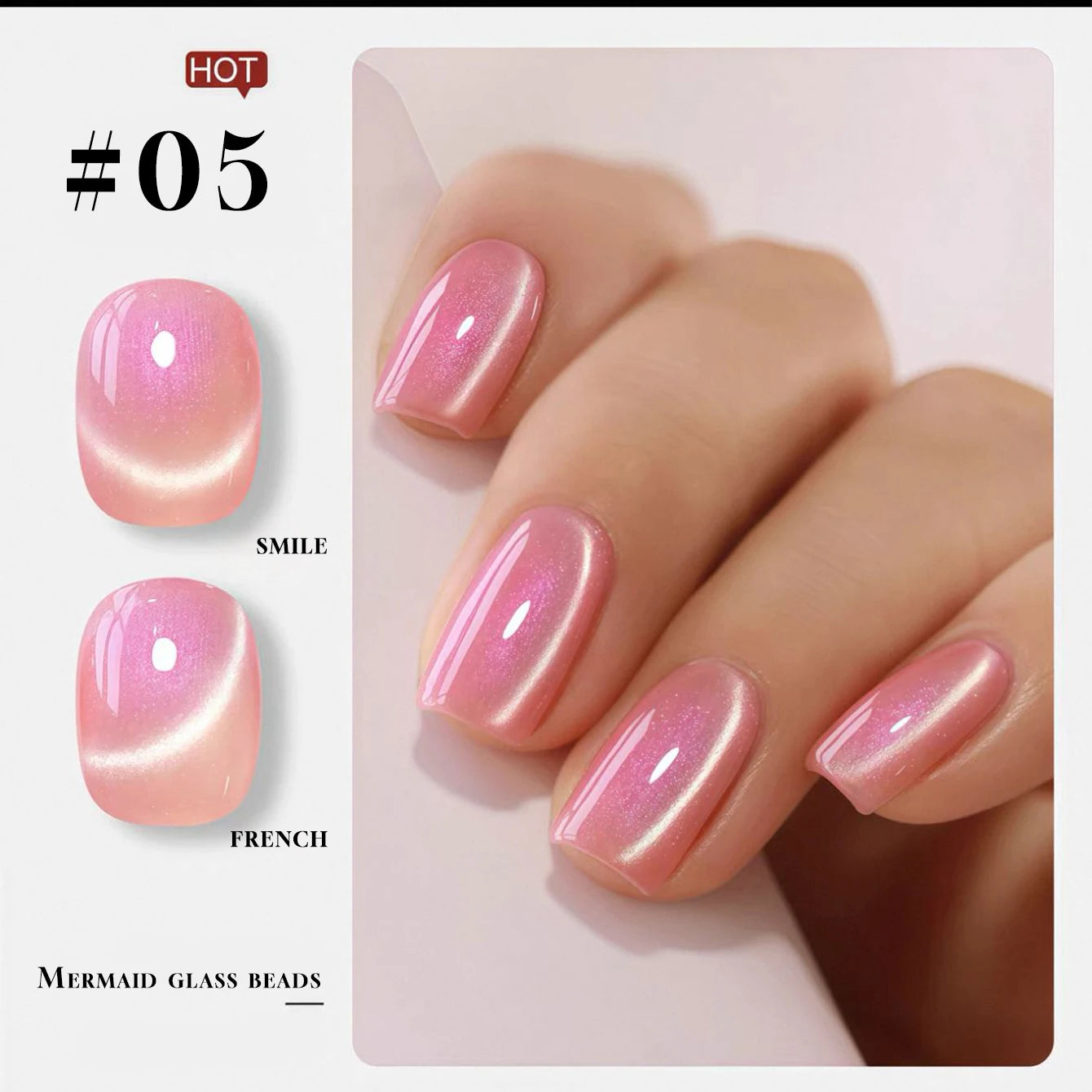 MIANEL 12ML Summer Nails Northern Lights Glass Bead Magnet Cat Eye Gel Nail Polish Nail Art Blue Nails Pink Nails 1-6pcs