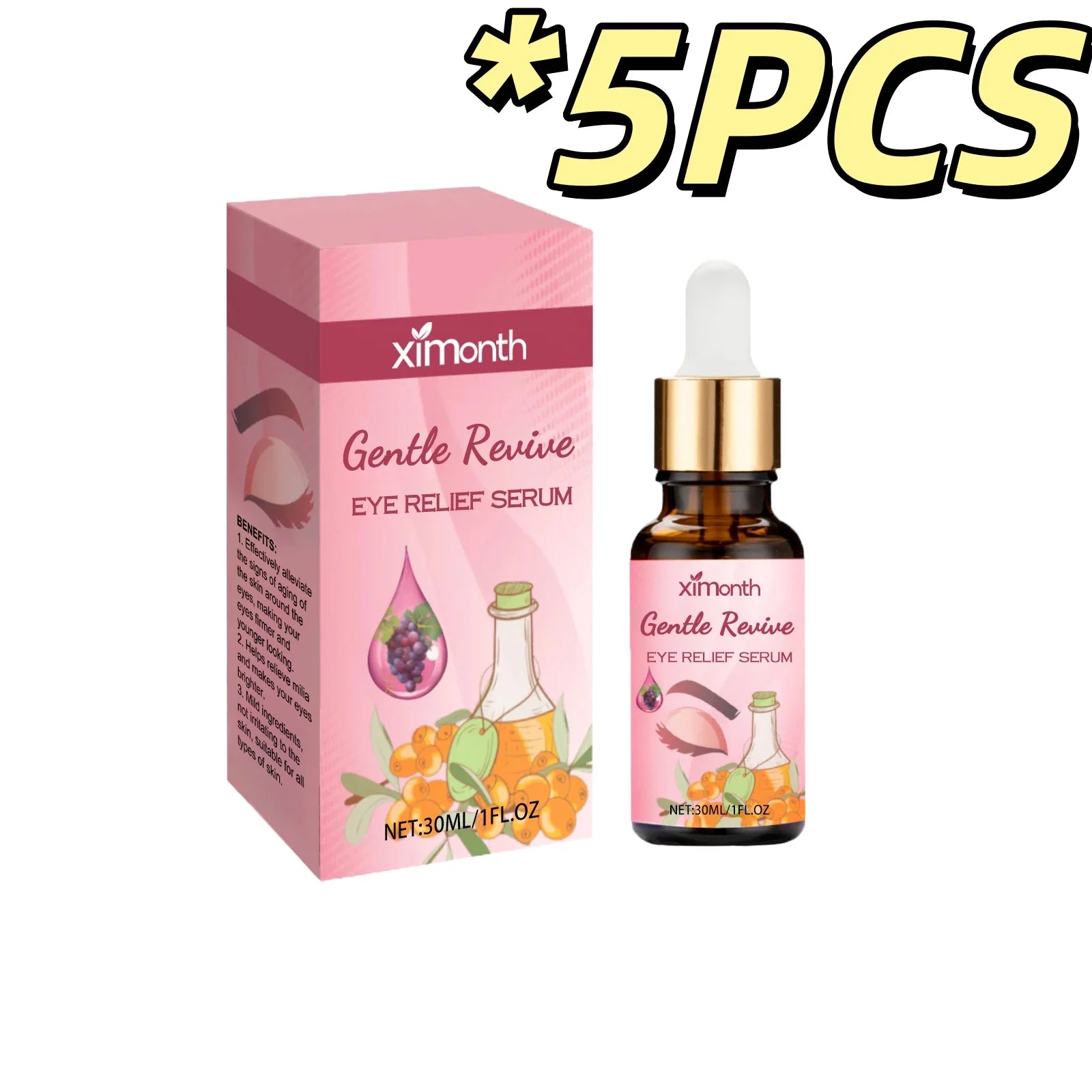 Ximonth Eye Relief Serum Relieve Skin Fatigue Firm Skin Prevent Milia Gentle Nourish Herbal Nursing Eye Soothing Essence Liquid