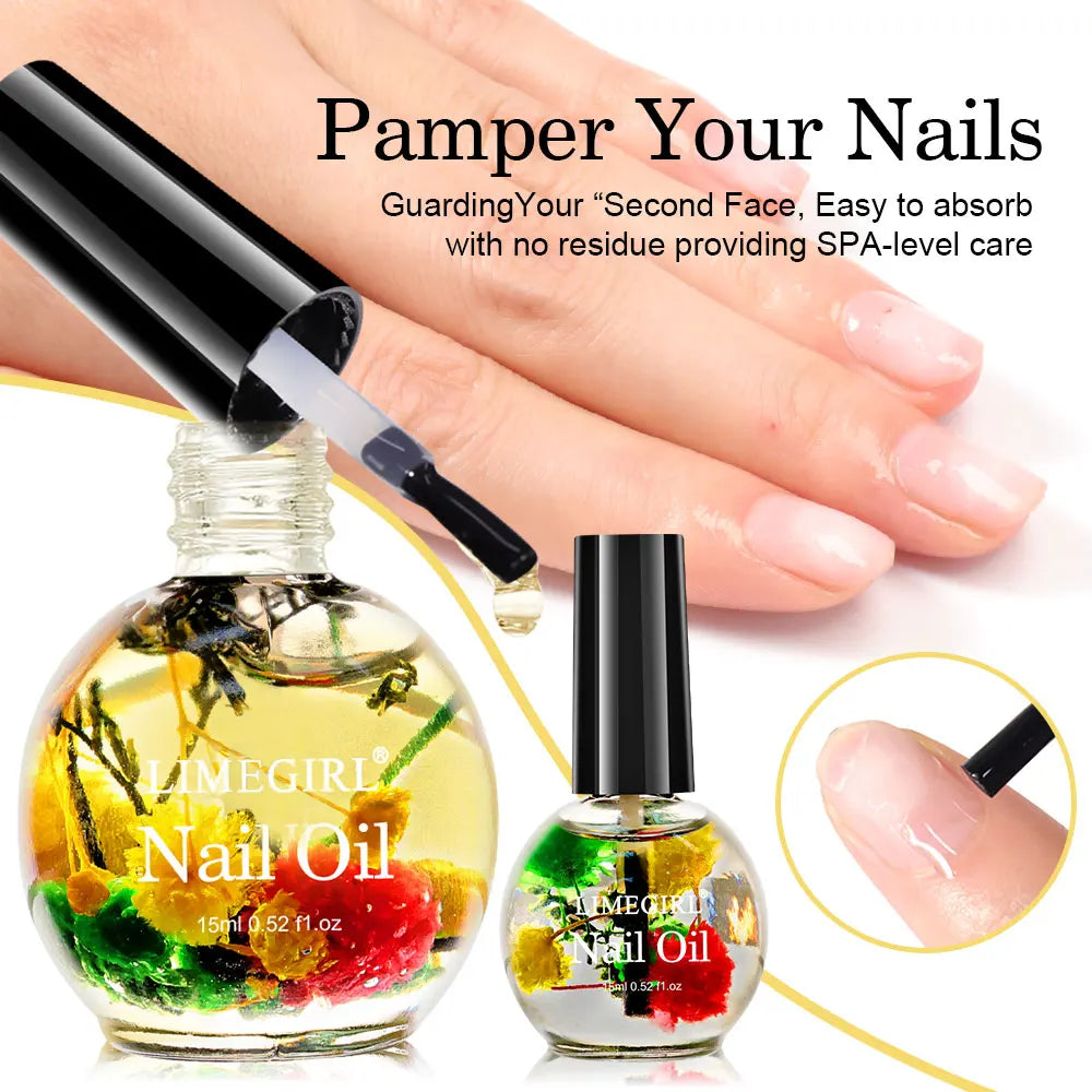 15ml Nail Nutrition Oil Dried Flower Scented Nutritional Oil Moisturizes Nails And Cuticles Protector Finger for Nail Care