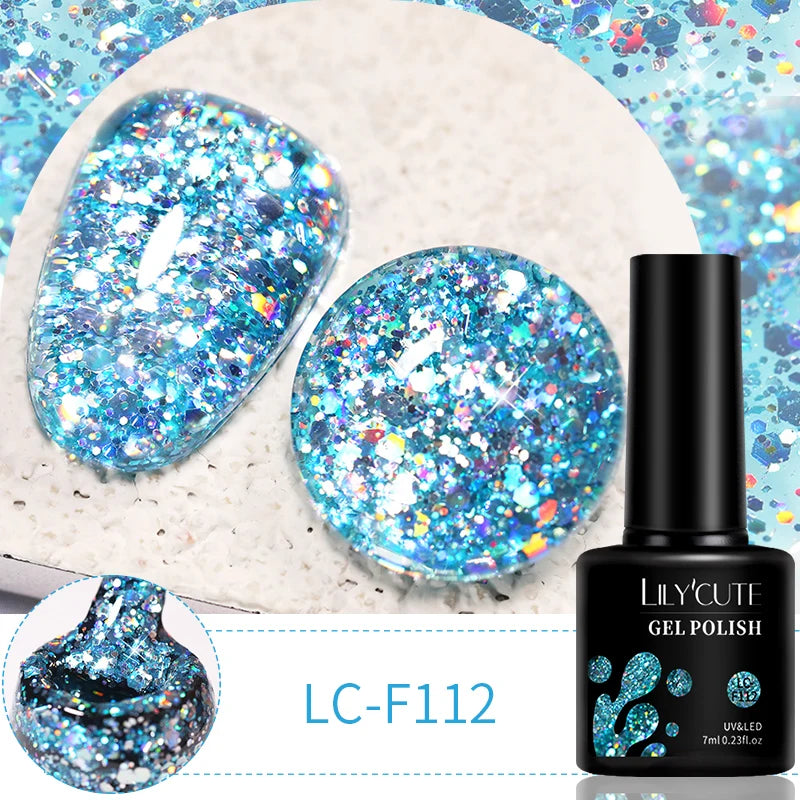 LILYCUTE 7ml 9D Black Crystal Cat Magnetic Gel Nail Polish Laser Silver Glitter Semi Permanent Manicure For Nail Art Gel Varnish