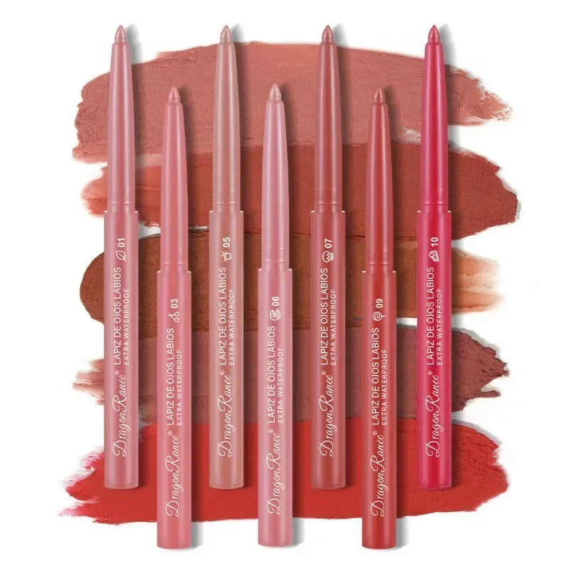 Waterproof Matte Lipliner Pencil Sexy Red Contour Lip Tint Lip Stick Lasting Moisturising Non-stick Cup Lips Makeup 12Colors
